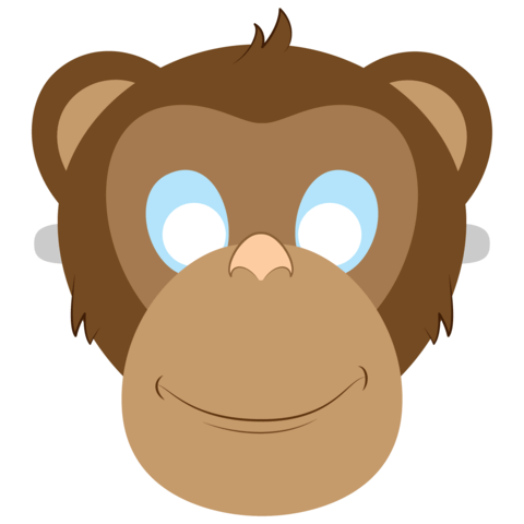 Chimpanzee mask template free printable papercraft templates