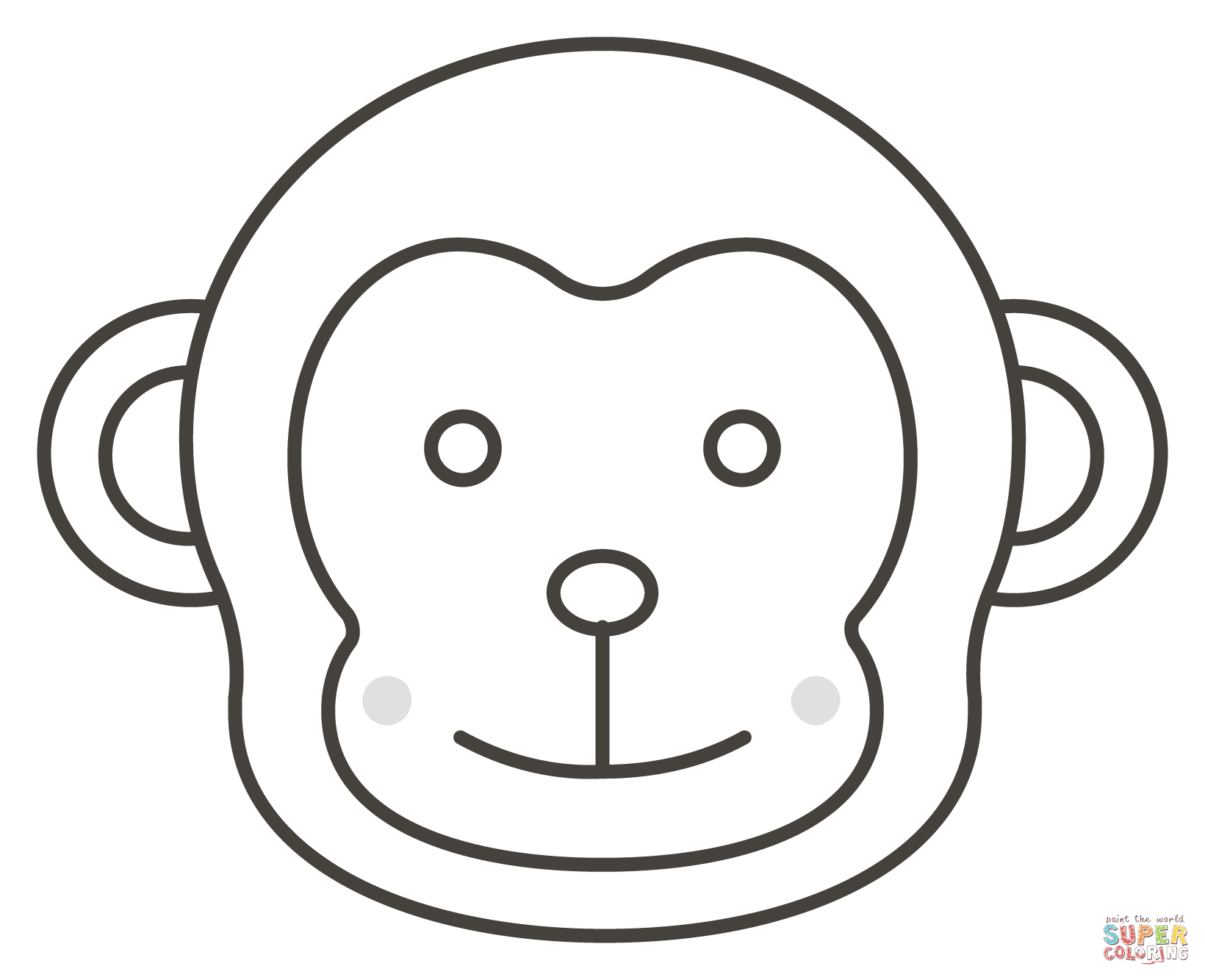 Monkey face coloring page free printable coloring pages