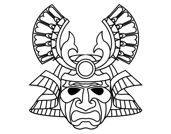 Chinese mask coloring page