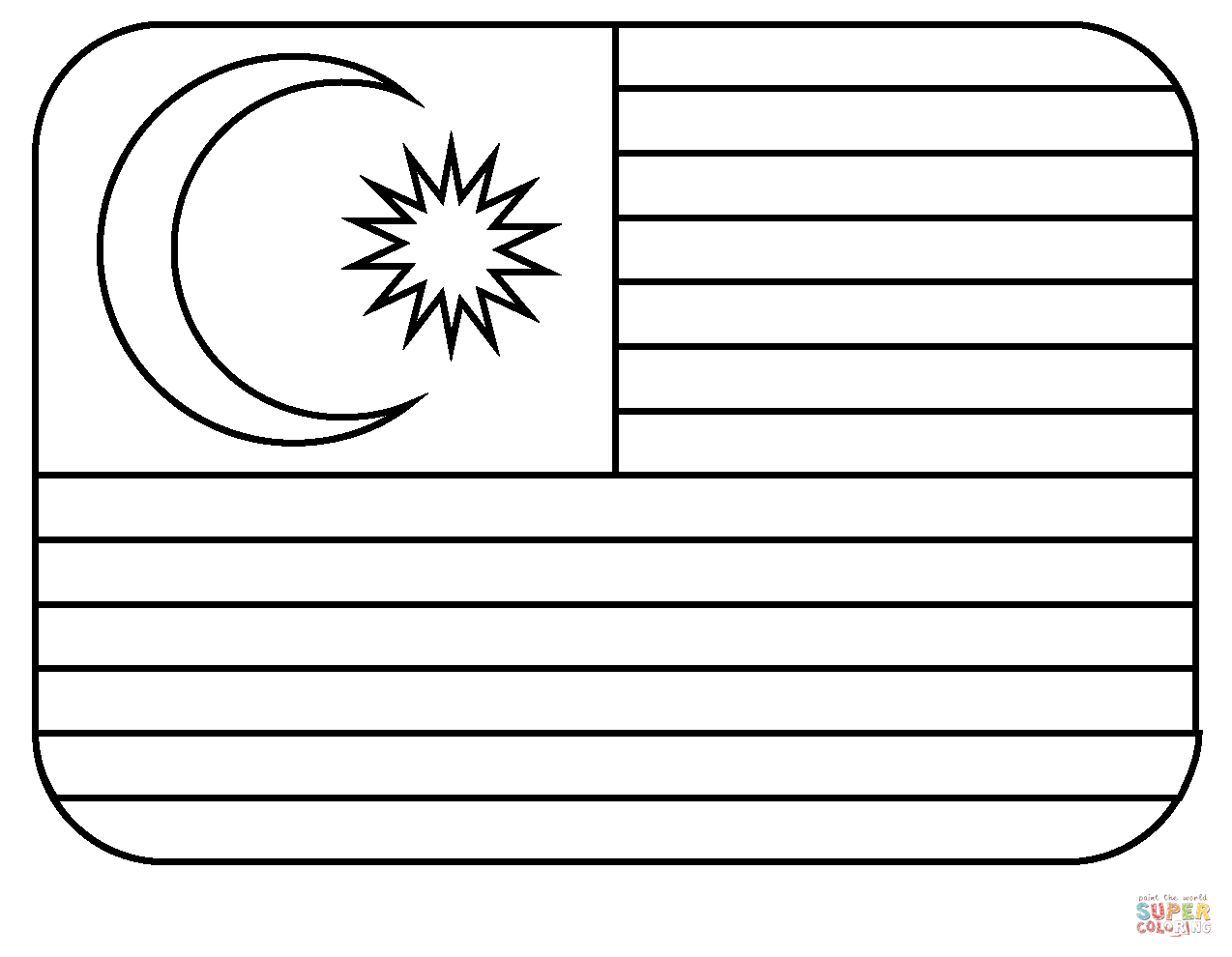 Flag of malaysia emoji coloring page free printable coloring pages