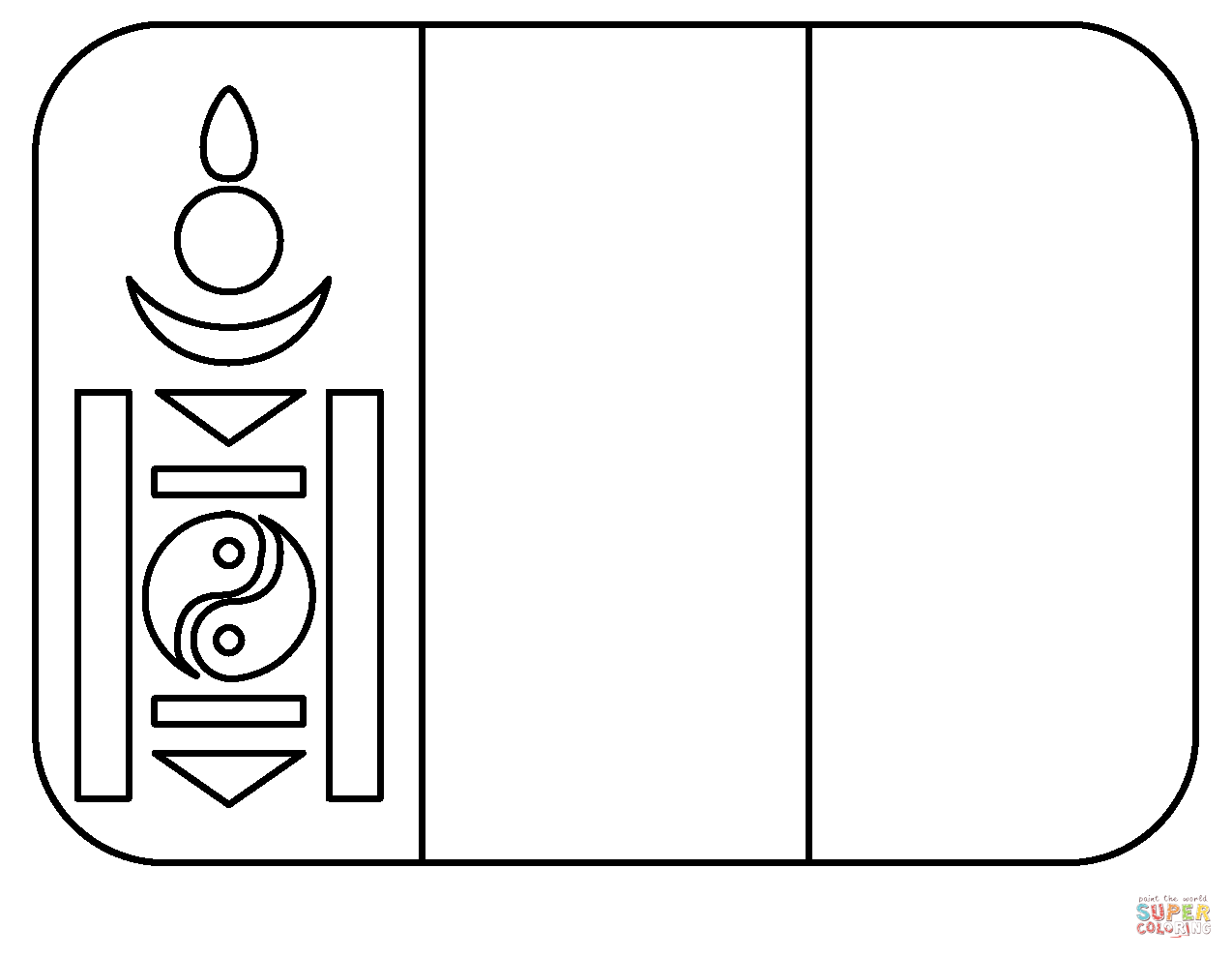 Flag of mongolia emoji coloring page free printable coloring pages