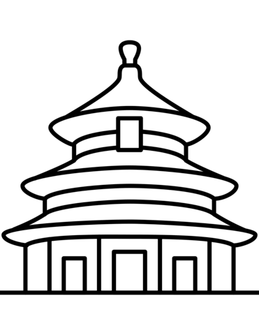 Temple of heaven in beijing coloring page free printable coloring pages