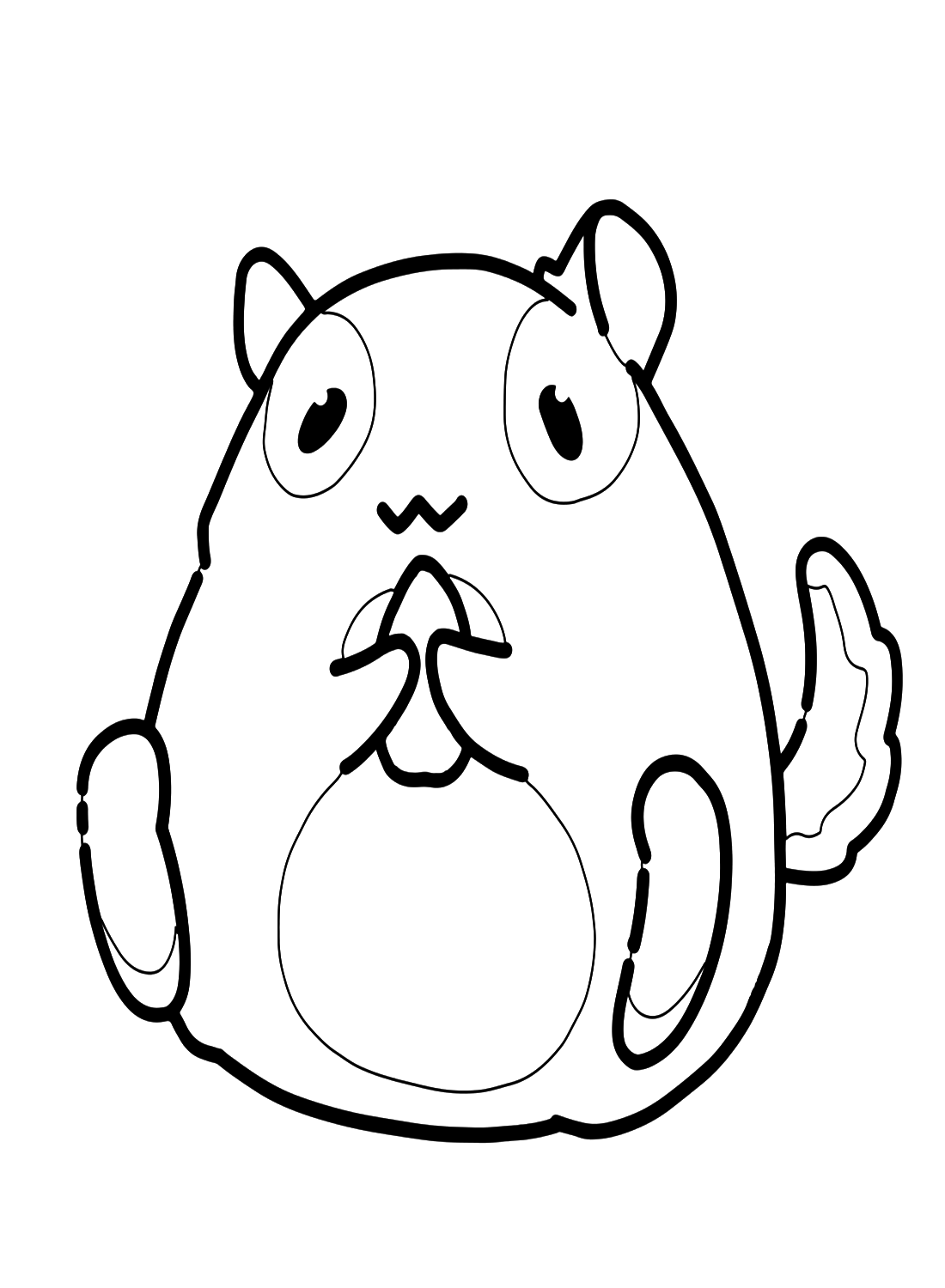 Cute cartoon chinchilla coloring page