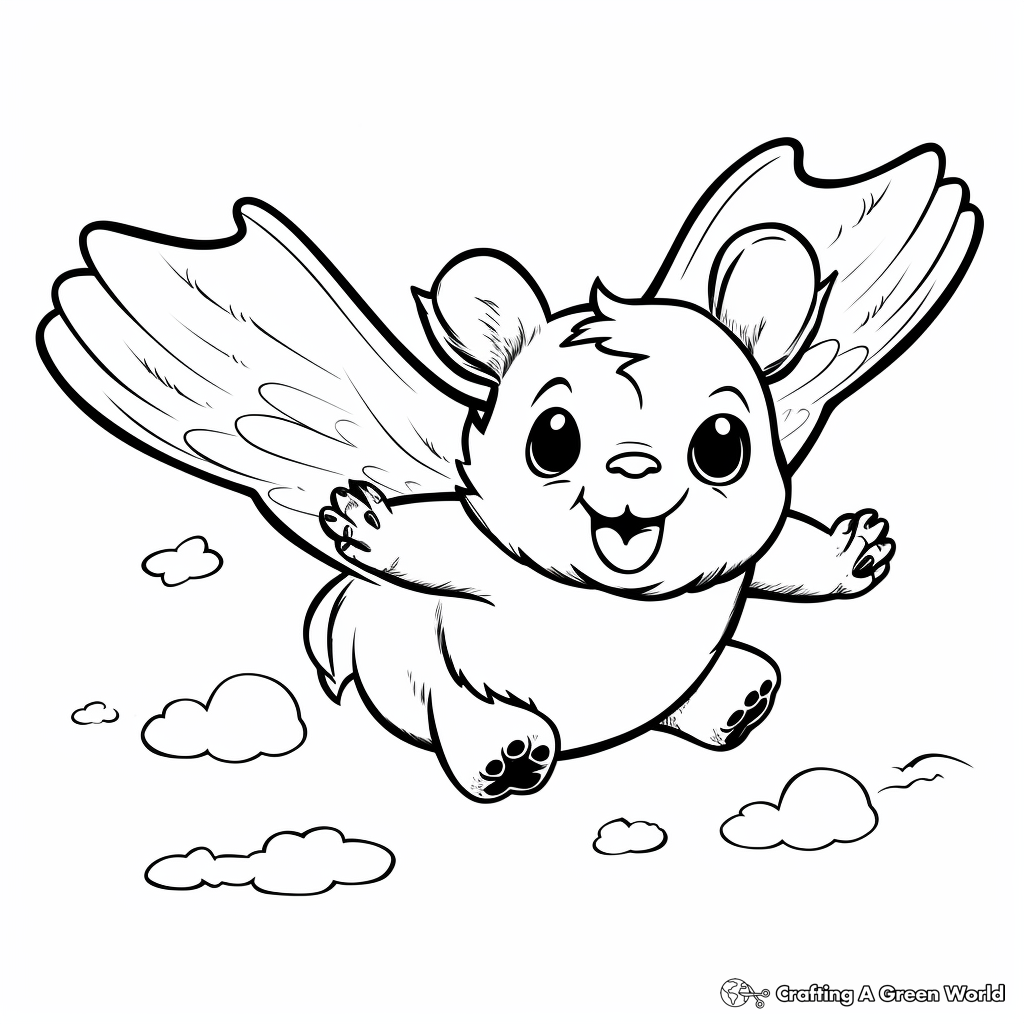 Flying squirrel coloring pages