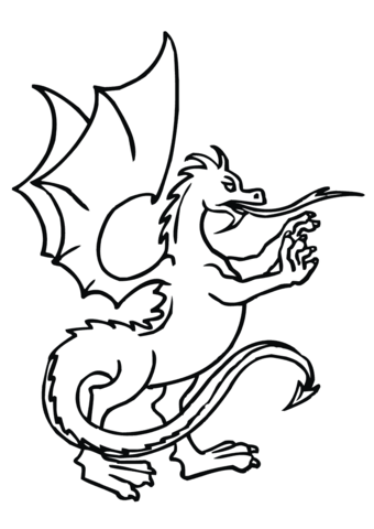 Dragon standing up coloring page free printable coloring pages