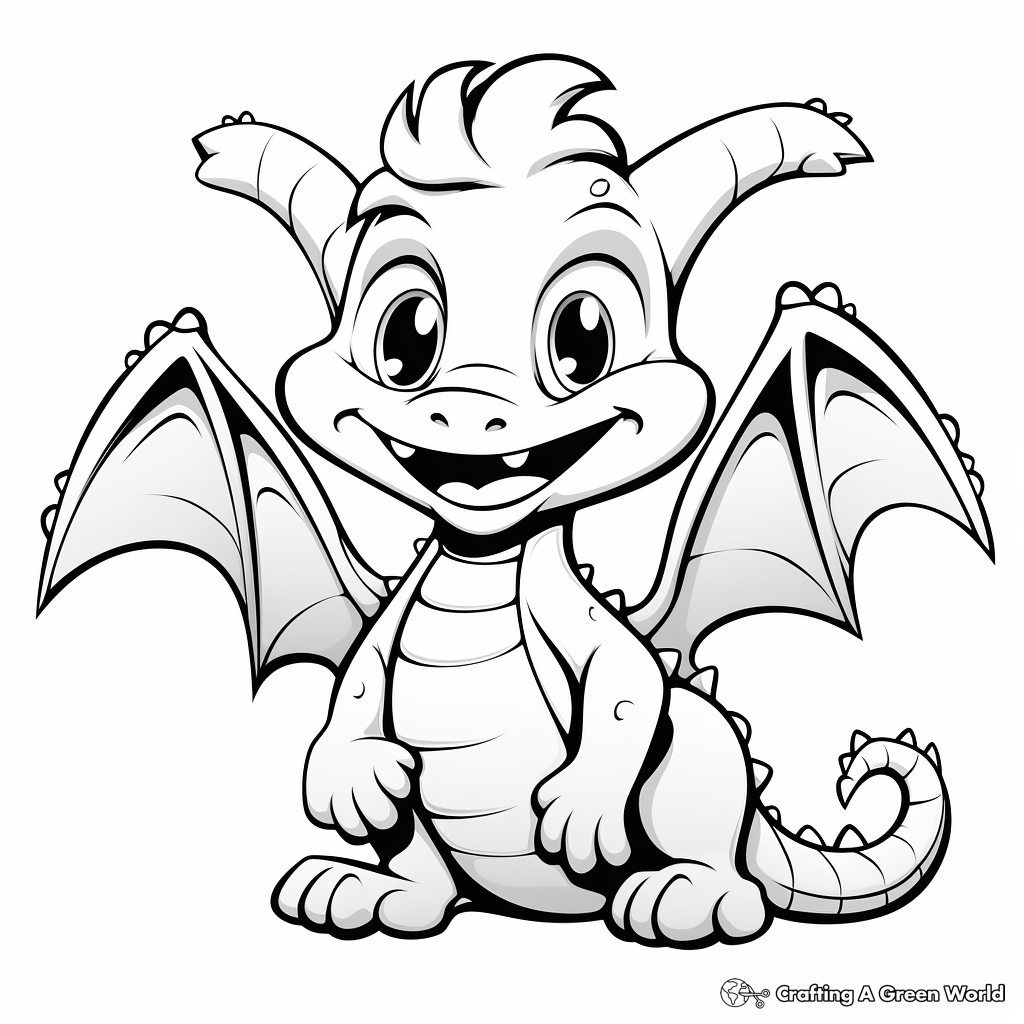 Cartoon dragon coloring pages