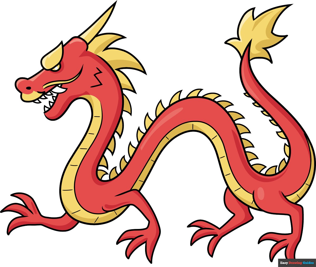 How to draw an easy chinese dragon