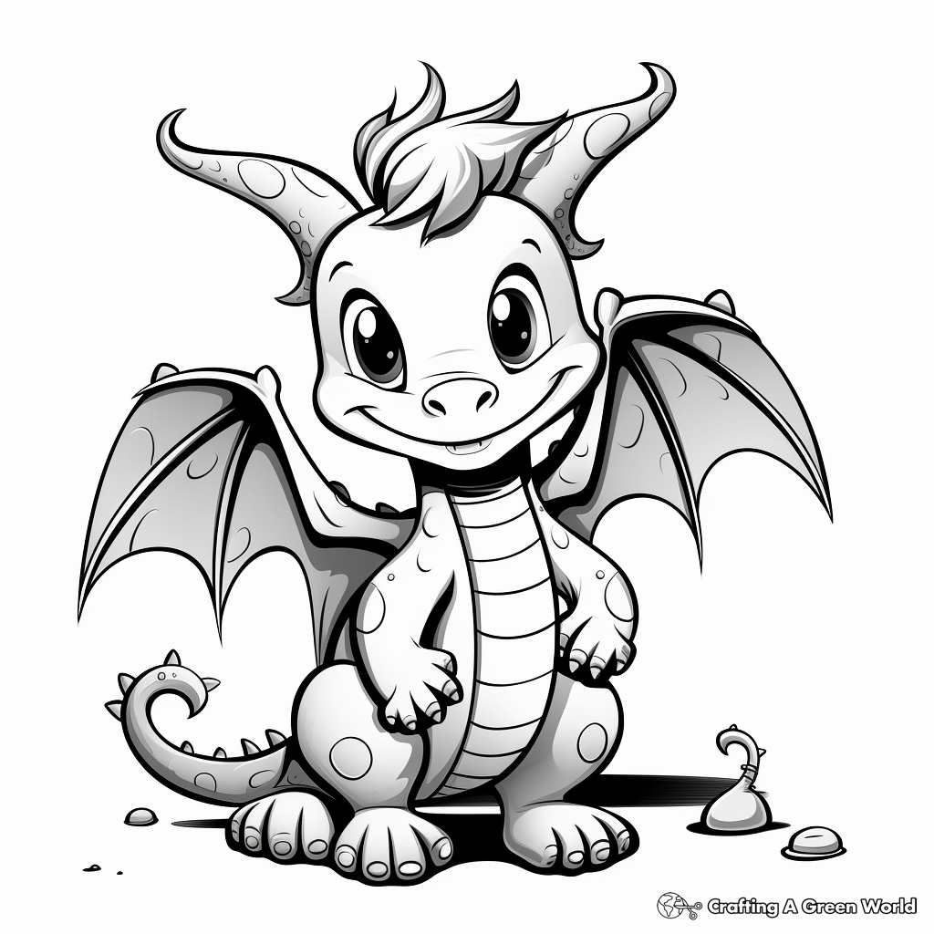 Cartoon dragon coloring pages