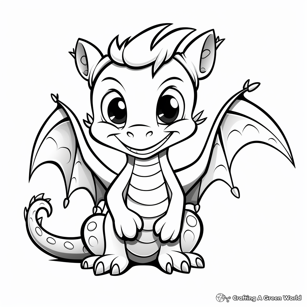 Cartoon dragon coloring pages