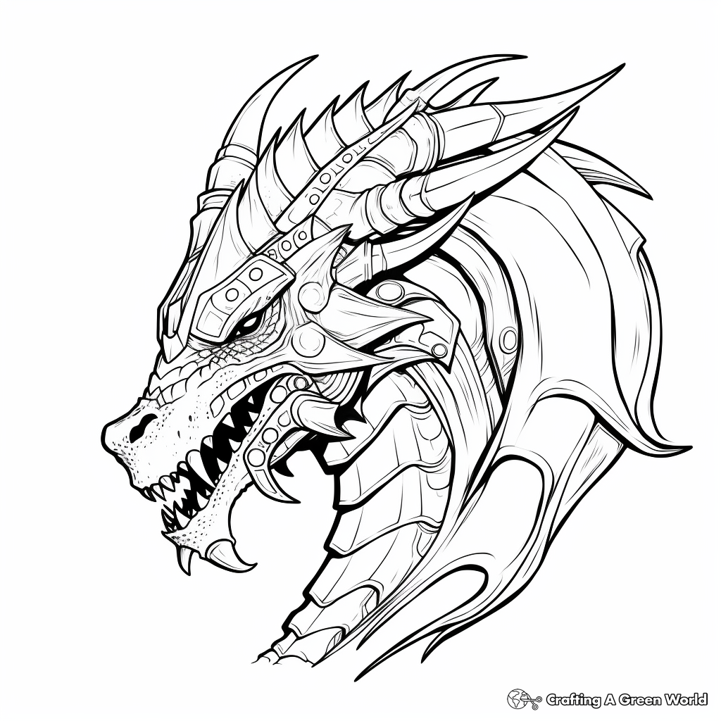 Dragon head coloring pages