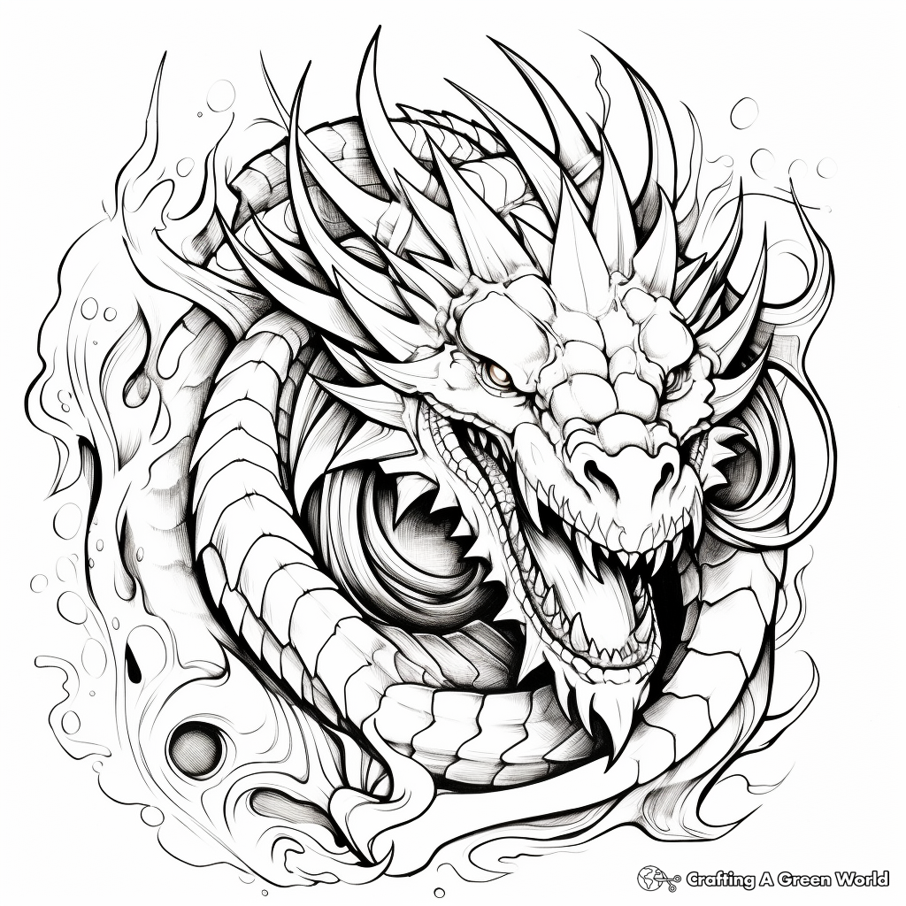 Dragon coloring pages for adults