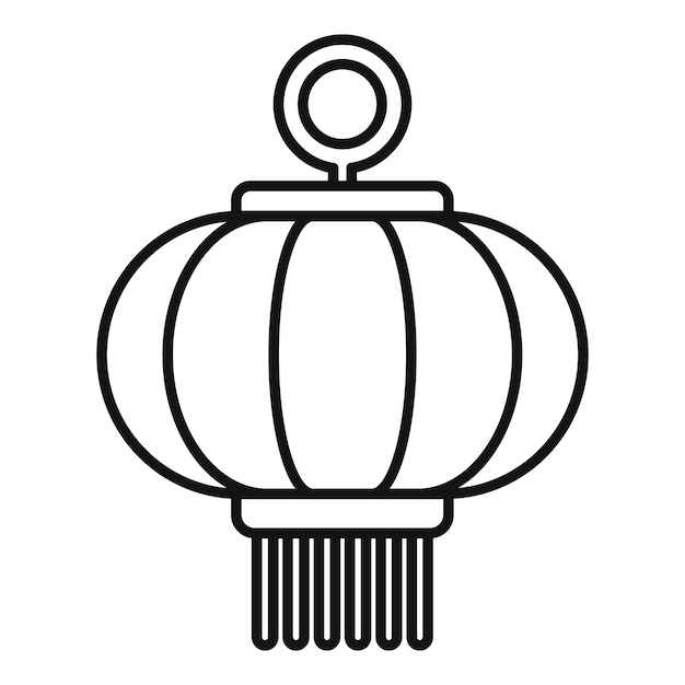 Premium vector china lantern icon outline china lantern vector icon for web design isolated on white background