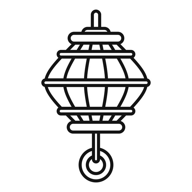 Premium vector oriental lantern icon outline oriental lantern vector icon for web design isolated on white background