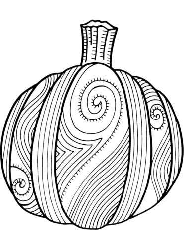 Pumpkin zentangle coloring page free printable coloring pages