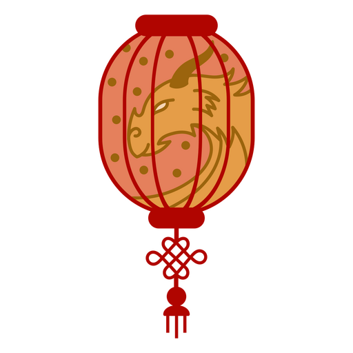 Chinese new year lantern with dragon png svg design for t