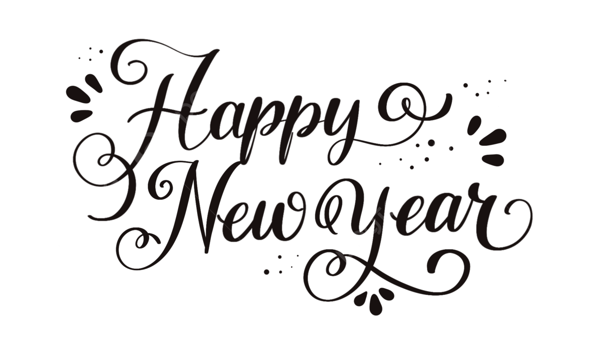 Happy new year black font ear drawing new year drawing new year png transparent clipart image and psd file for free download
