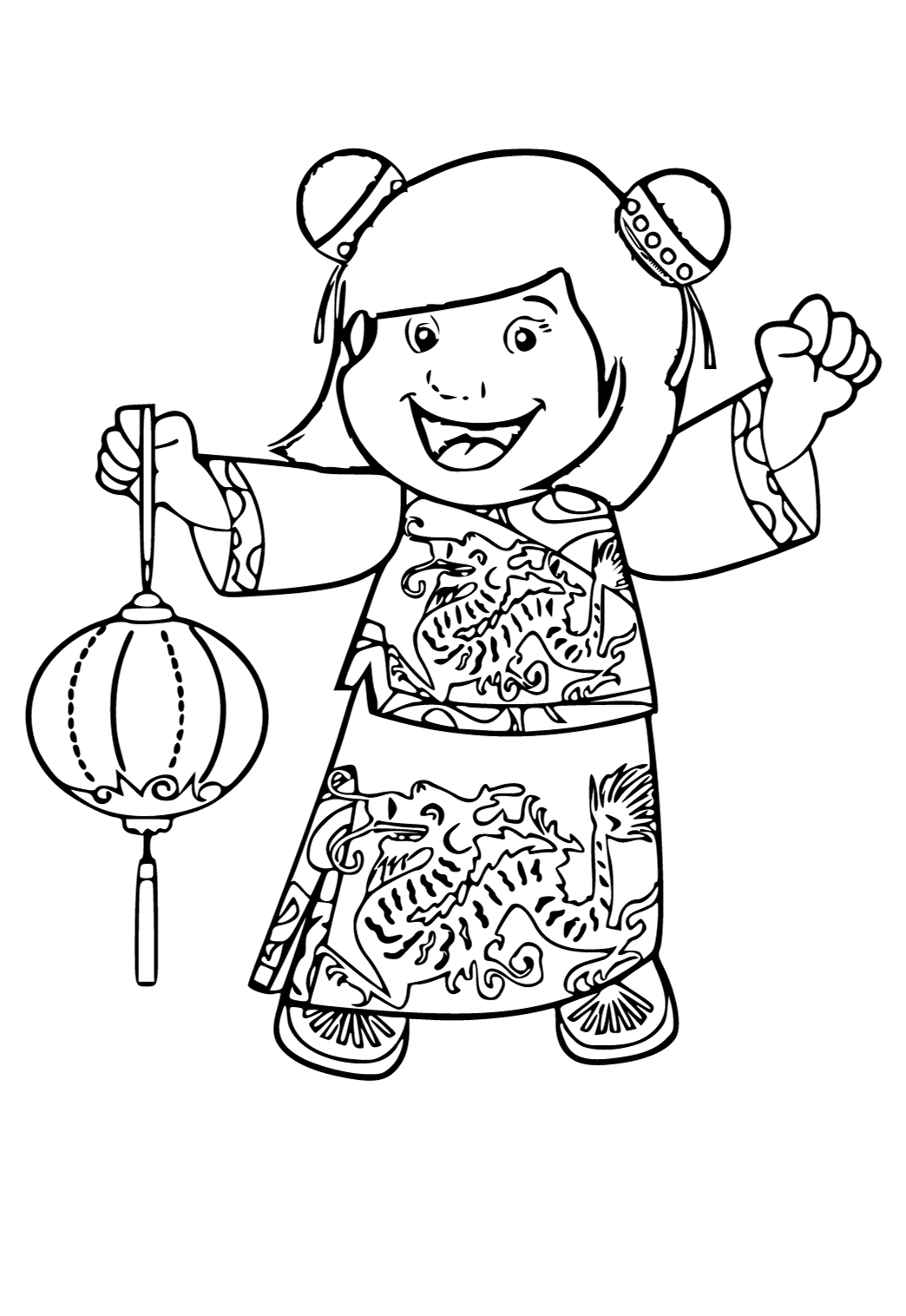 Free printable chinese new year joy coloring page for adults and kids