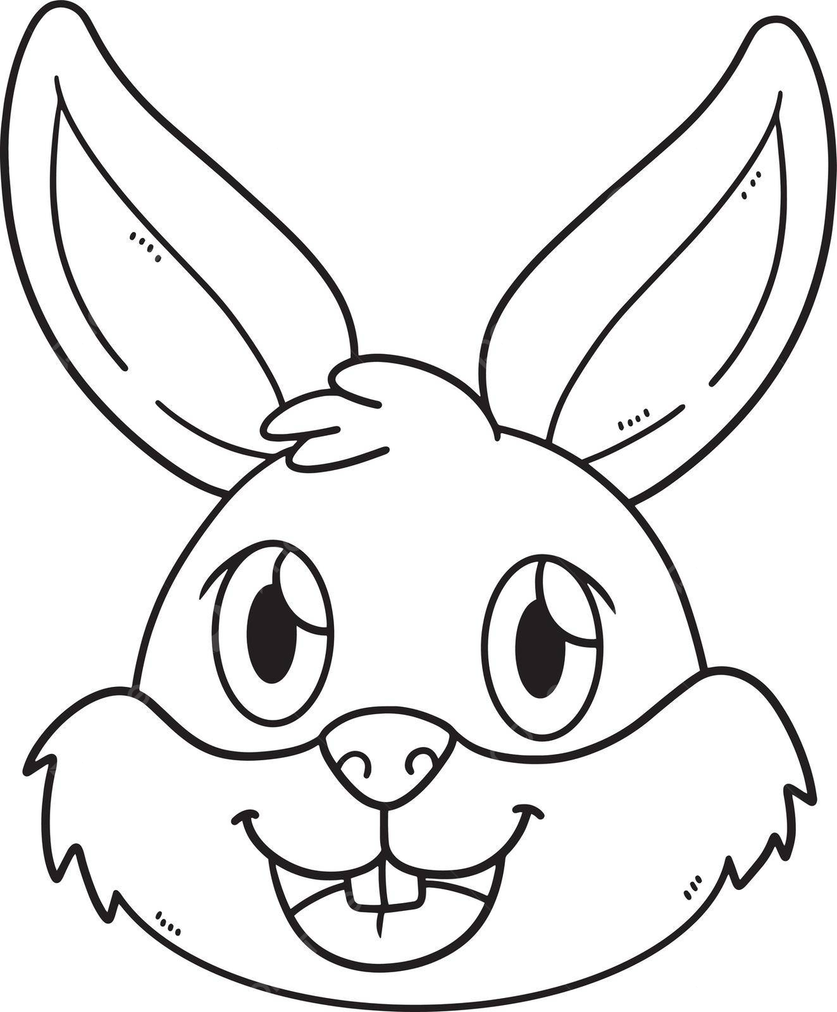 Rabbit head isolated coloring page for kids outline coloring page year of the rabbit vector rabbit drawing ring drawing kid drawing png and vector with transparent background for free download