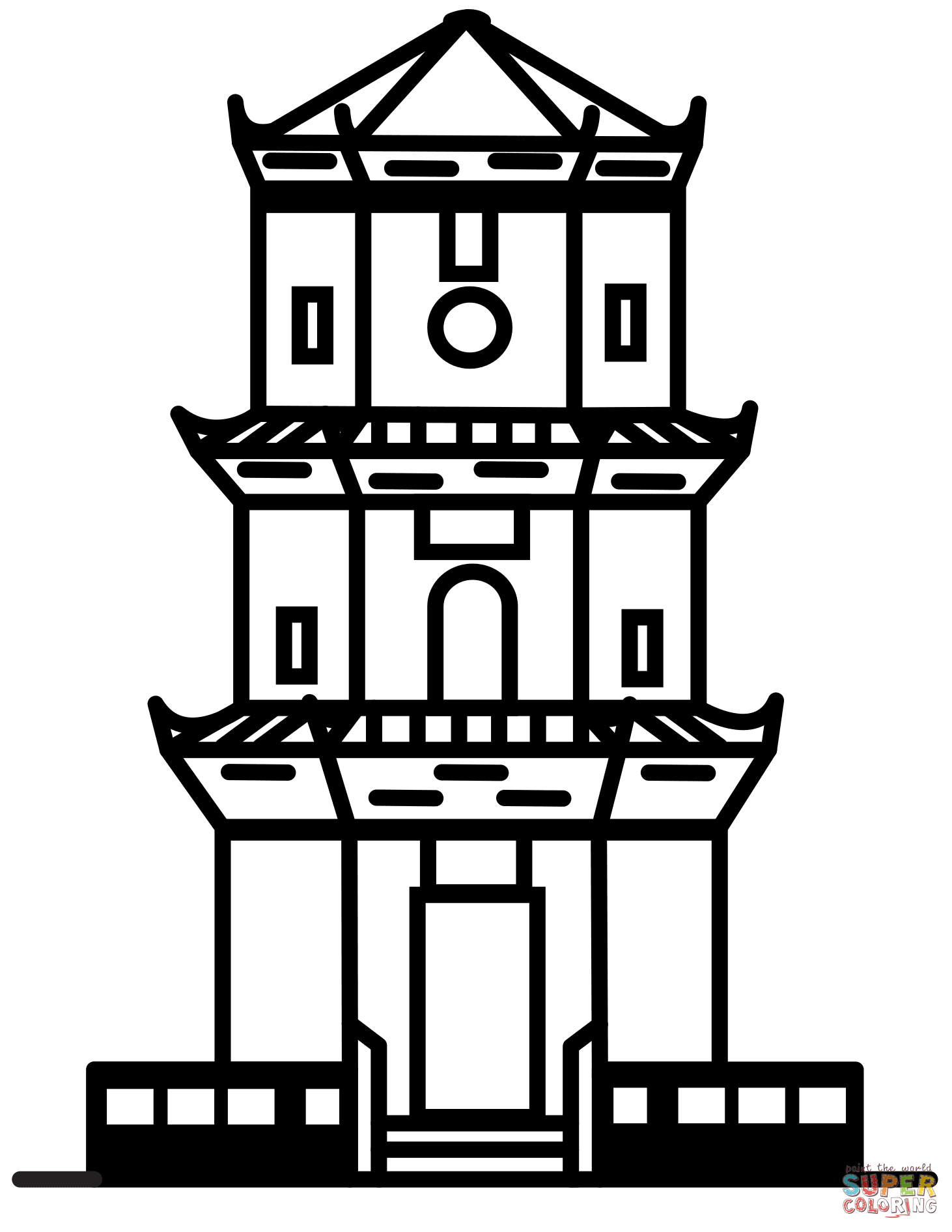 Tsui sing lau pagoda coloring page free printable coloring pages