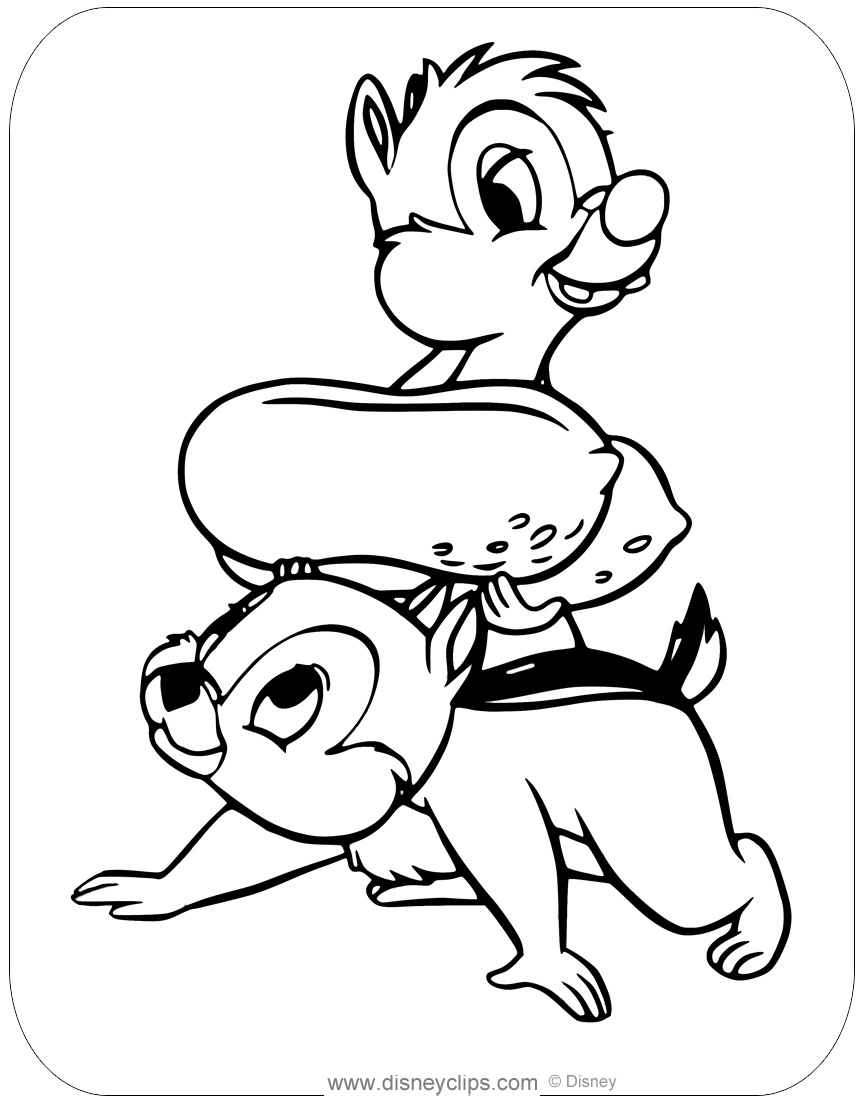 Chip and dale coloring pages