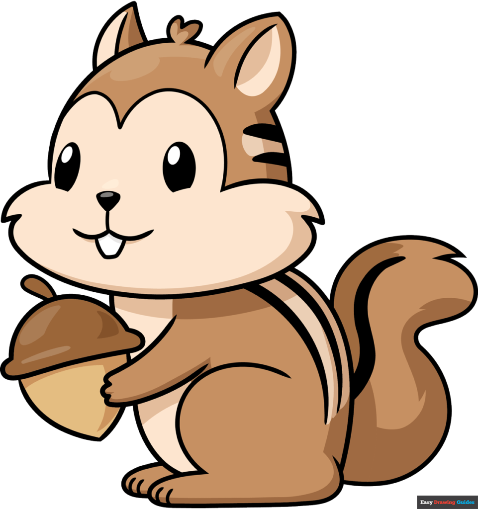 How to draw an easy cartoon chipmunk