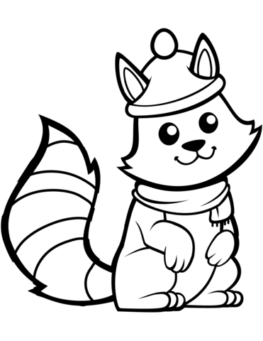 Funny squirrel in a hat coloring page free printable coloring pages