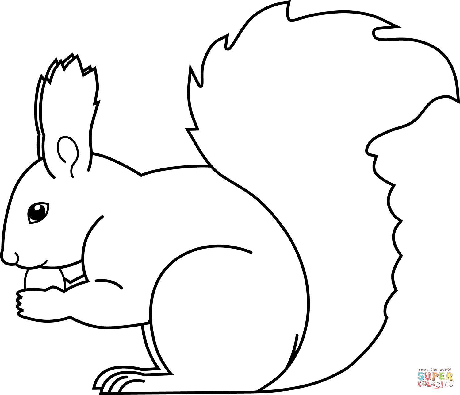 Squirrel coloring page free printable coloring pages
