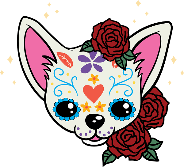 Day of the dead halloween chihuahua dog mom gift sticker by haselshirt