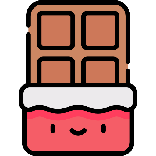 Chocolate bar kawaii lineal color icon