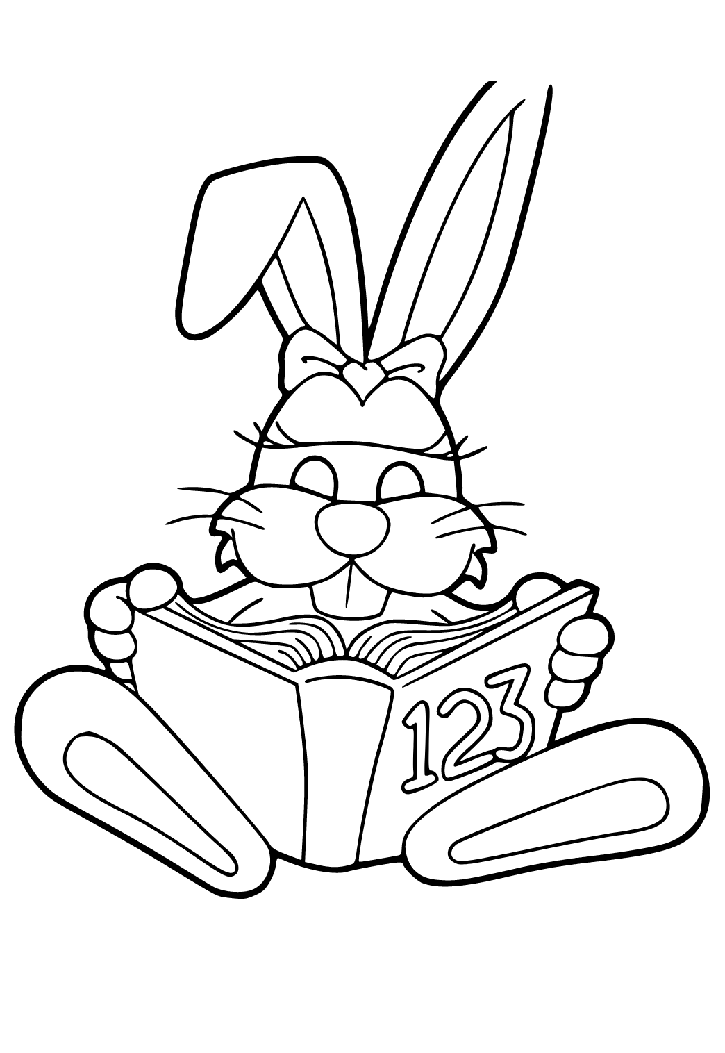 Free printable math hare coloring page for adults and kids