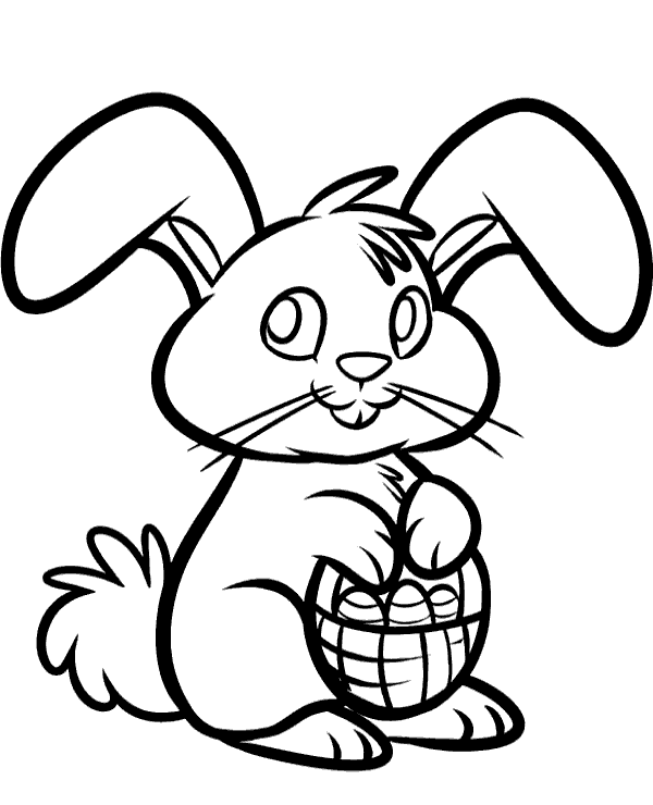 Simple bunny coloring picture