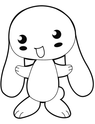 Cute anime bunny coloring page free printable coloring pages