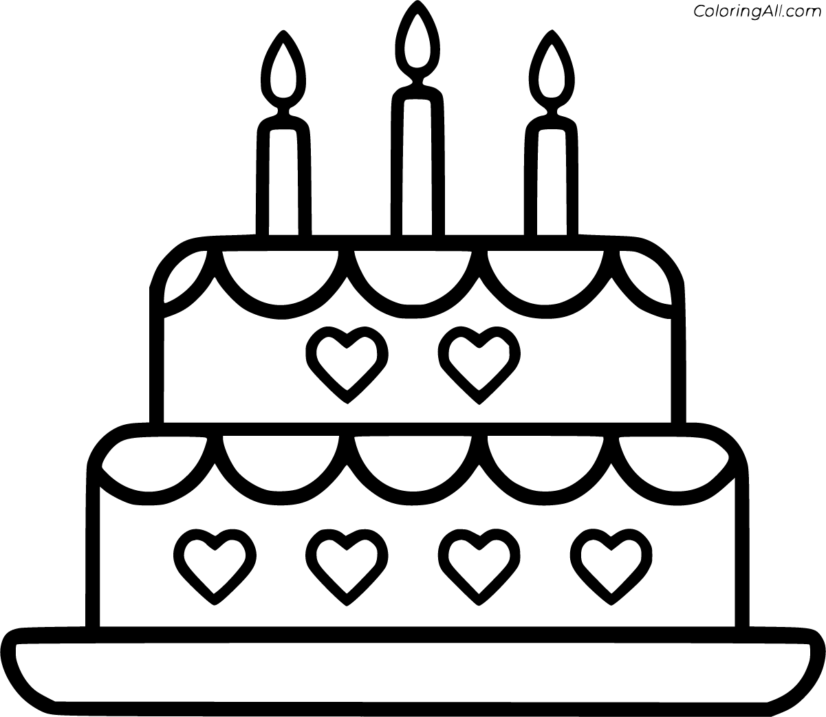 Birthday cake coloring pages