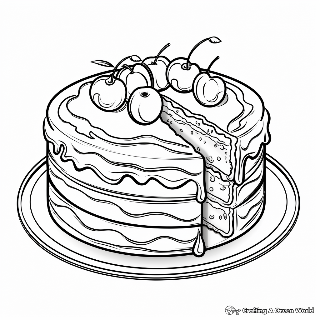 Cake coloring pages