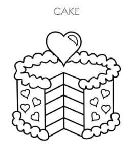 Cake and birthday cake coloring pages playing learning