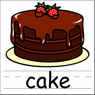 Clip art basic words cake color labeled i