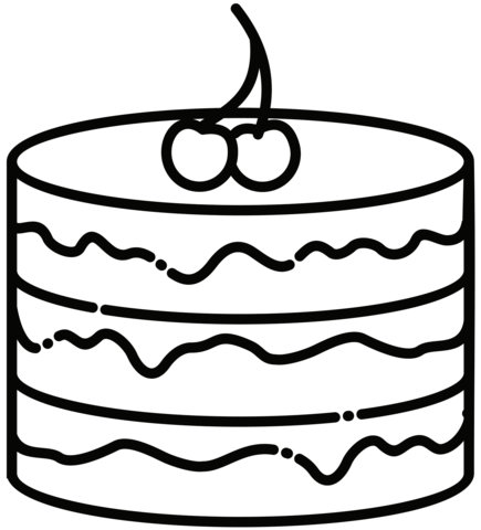 Chocolate cake coloring page free printable coloring pages