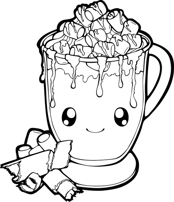 Dessertie hot chocolate lineart by chibivi