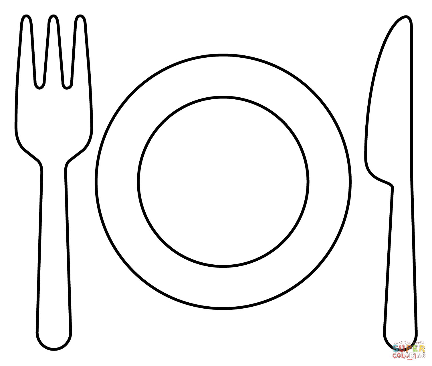 Fork and knife with plate emoji coloring page free printable coloring pages