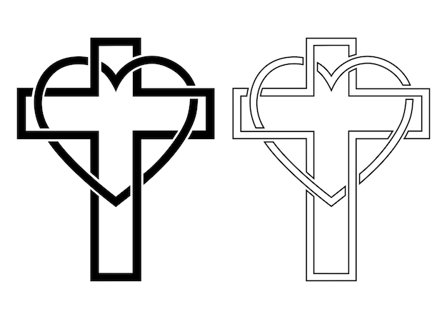 Premium vector christian cross abstract concept jesus christ vector illustration catholicism sign line art simple