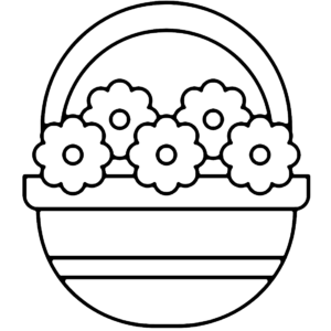 Flower basket coloring pages printable for free download