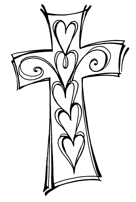 X cross and swirls black and white christian clipart bible art cross art art