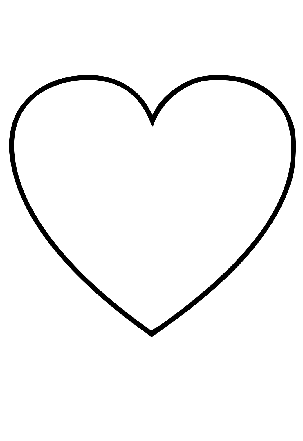 Free printable heart easy coloring page for adults and kids