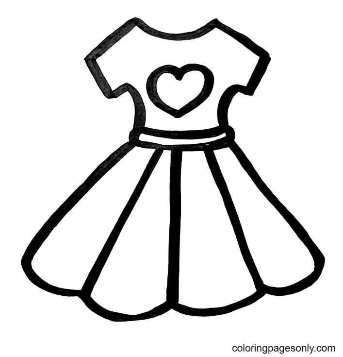 Dress coloring pages printable for free download