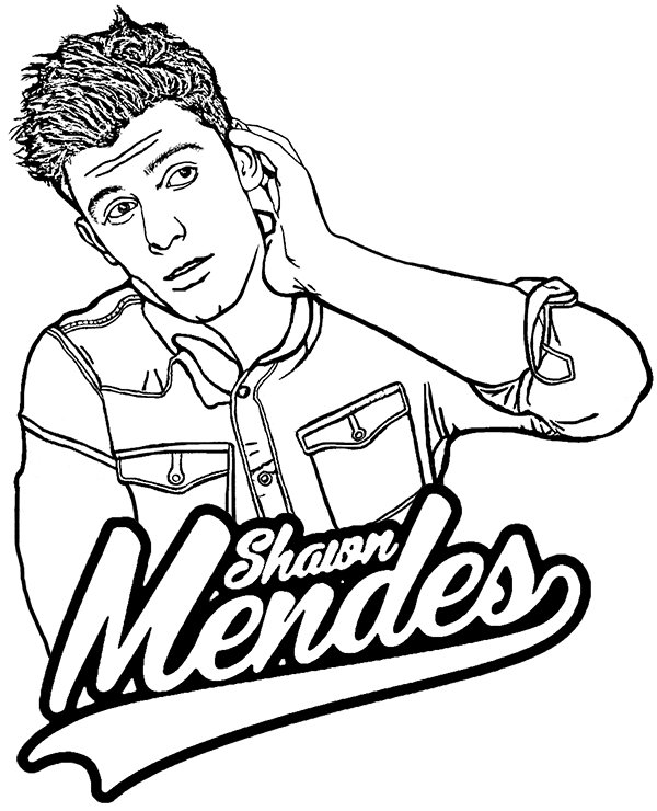 Shawn mendes free printable coloring page