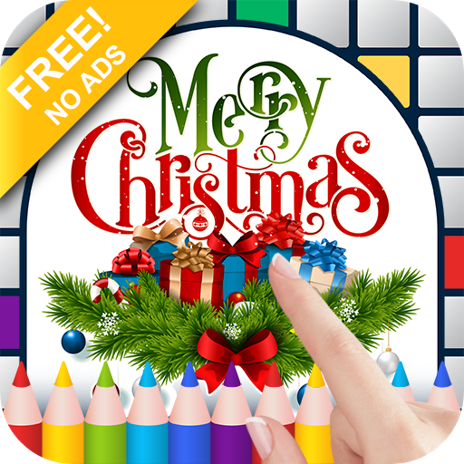 Christmas pixel art color by number game