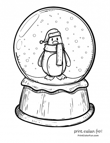 Snow globe clipart coloring pages for a magical holiday season at