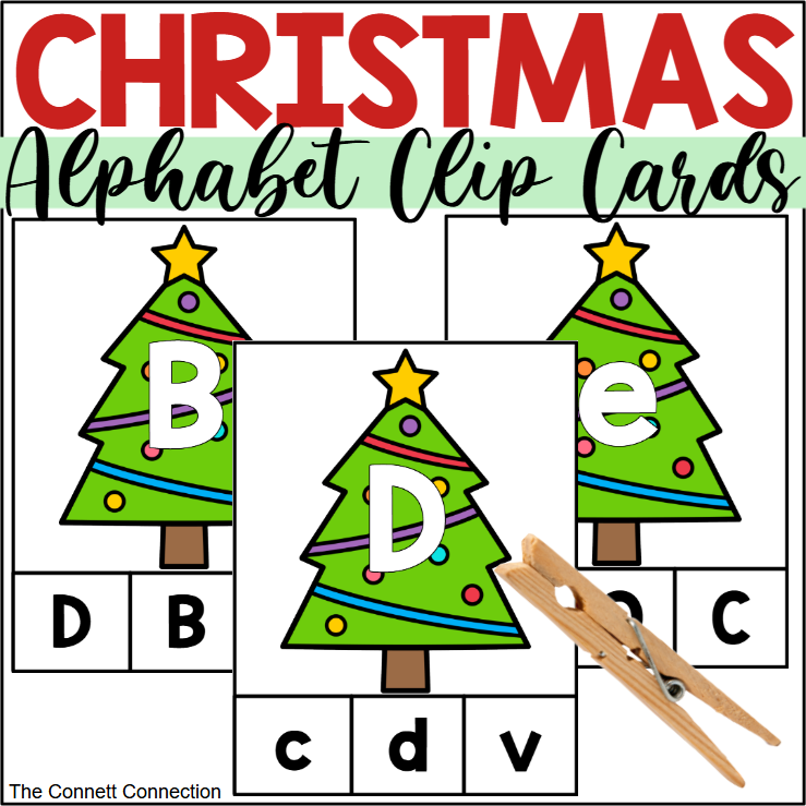 Christmas alphabet clip cards made by teachers