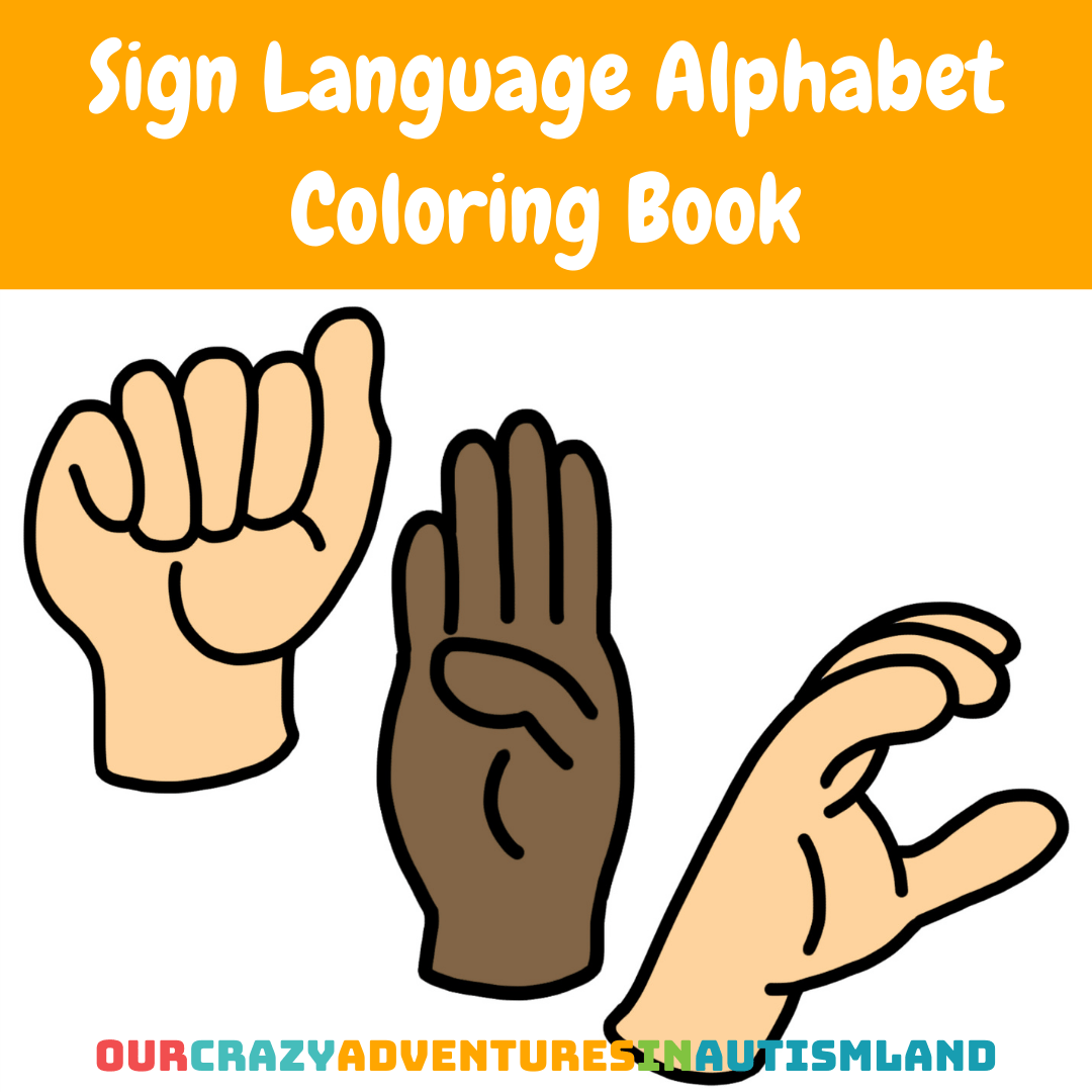 Sign language alphabet coloring book to work on munication