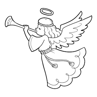 Page angel coloring activity vectors illustrations for free download